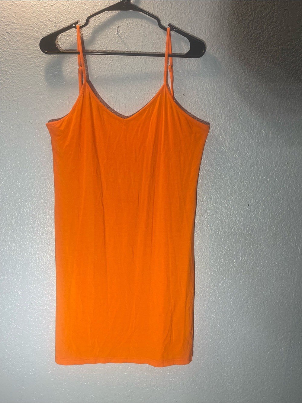 Source Unknown Bright Orange Spaghetti-Strap Slip Dress